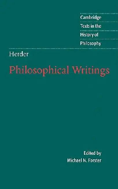 Herder (English, Johann Gottfried Herder | Herder Johann Gottfried Von | Michael N. Forster)