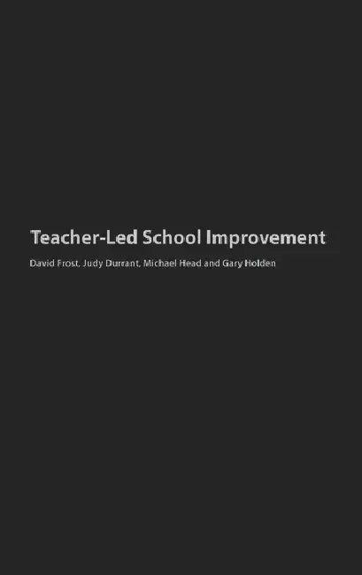 Teacher-Led School Improvement (English, Durrant Judith | David Frost | Michael Head)