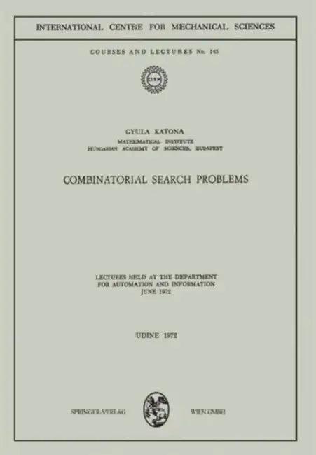 Combinatorial Search Problems (English, Gyula Katona)