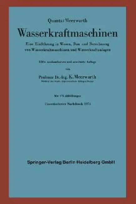 Wasserkraftmaschinen (English, K. Meerwarth | L. Quantz | K. Meerwarth)