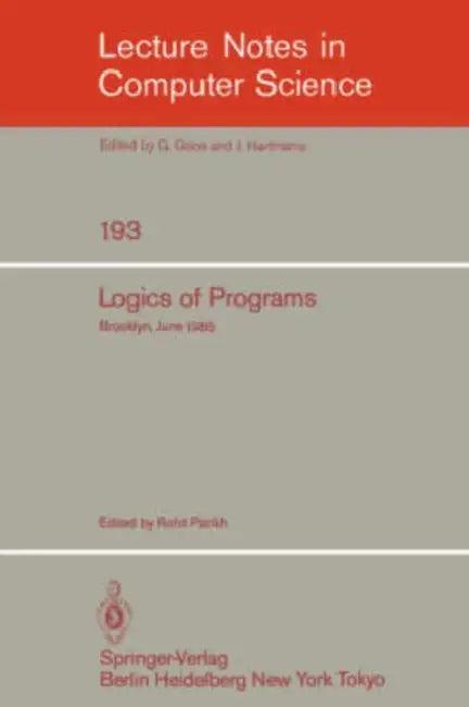 Logics of Programs (English, Rohit Parikh)
