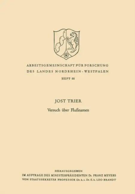 Versuch Über Flußnamen (English, Jost Trier)