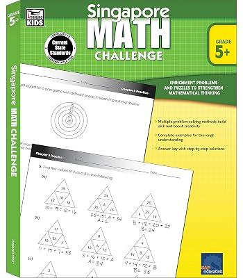 Singapore Math – Challenge Workbook for 5th, 6th, 7th, 8th Grade Math, Paperback, Ages 10–14 with Answer Key by Frank Schaffer Publications | Paperback | Juvenile Nonfiction 2