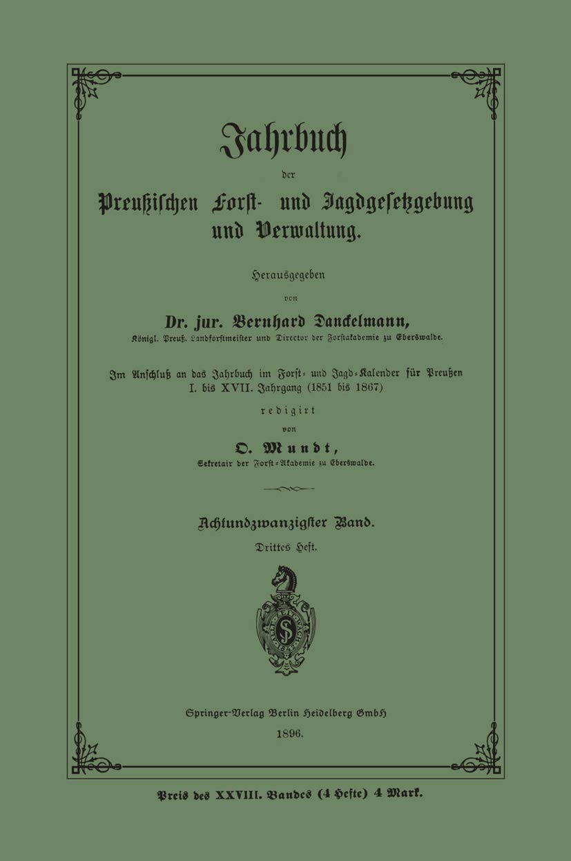 Jahrbuch Der Preußischen Forst- Und Jagdgesetzgebung Und Verwaltung (English, Bernhard Danckelmann) - Image 2 - GlowMirror