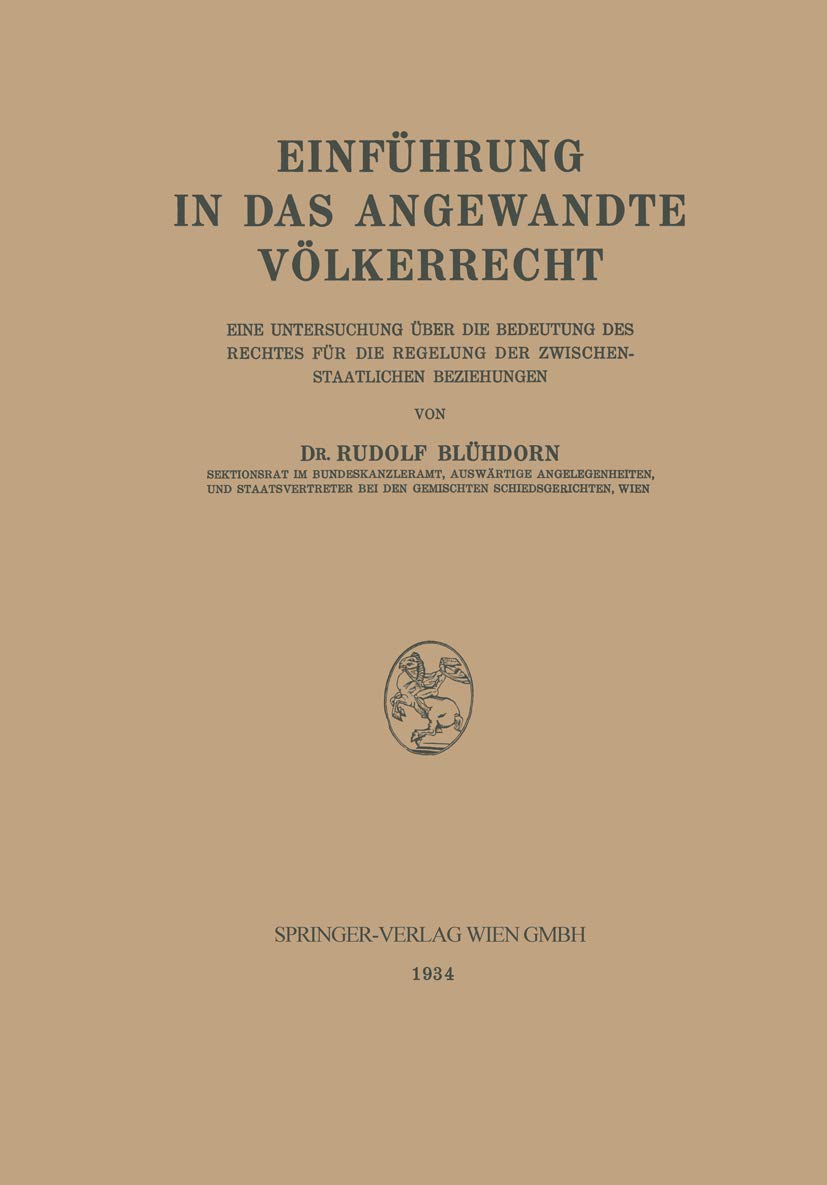 Einführung in Das Angewandte Völkerrecht (English, Rudolf Blühdorn) - Image 2 - GlowMirror
