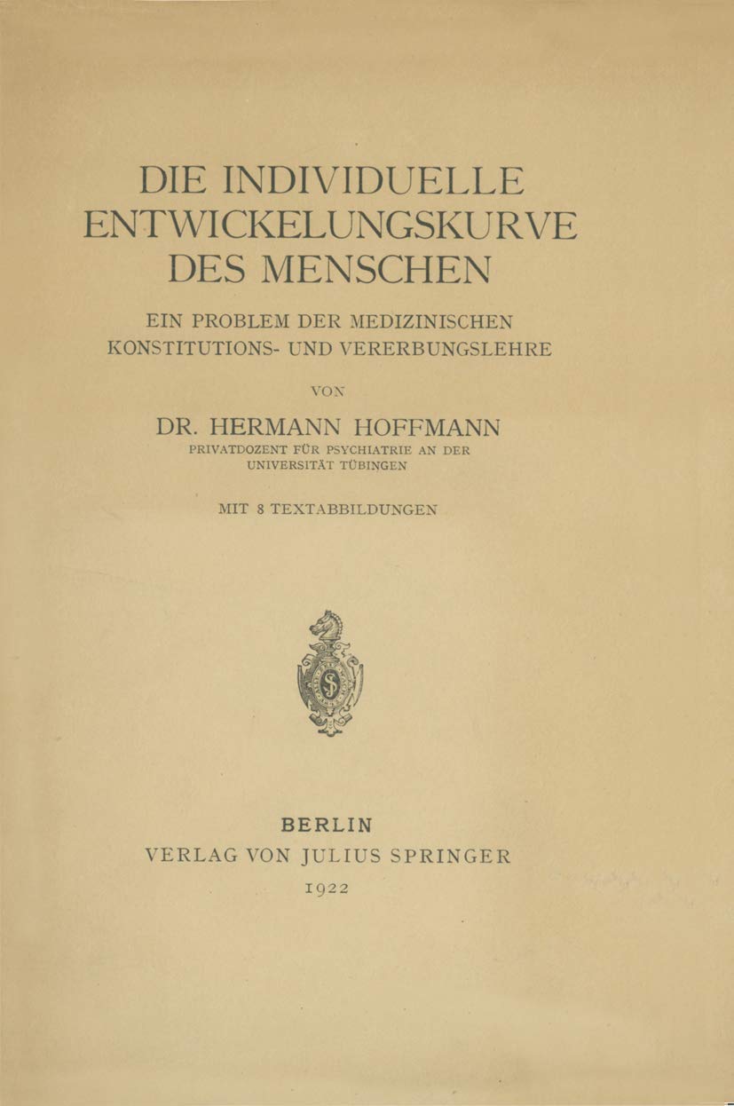 Die Individuelle Entwickelungskurve Des Menschen (English, Hermann Hoffmann) - Image 2 - GlowMirror