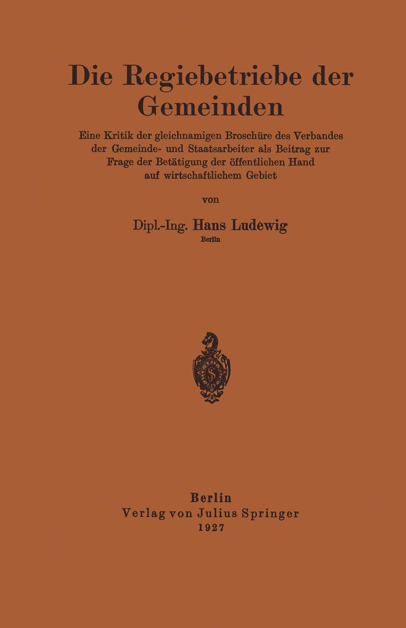 Die Regiebetriebe Der Gemeinden (English, Hans Ludewig) - Image 2 - GlowMirror