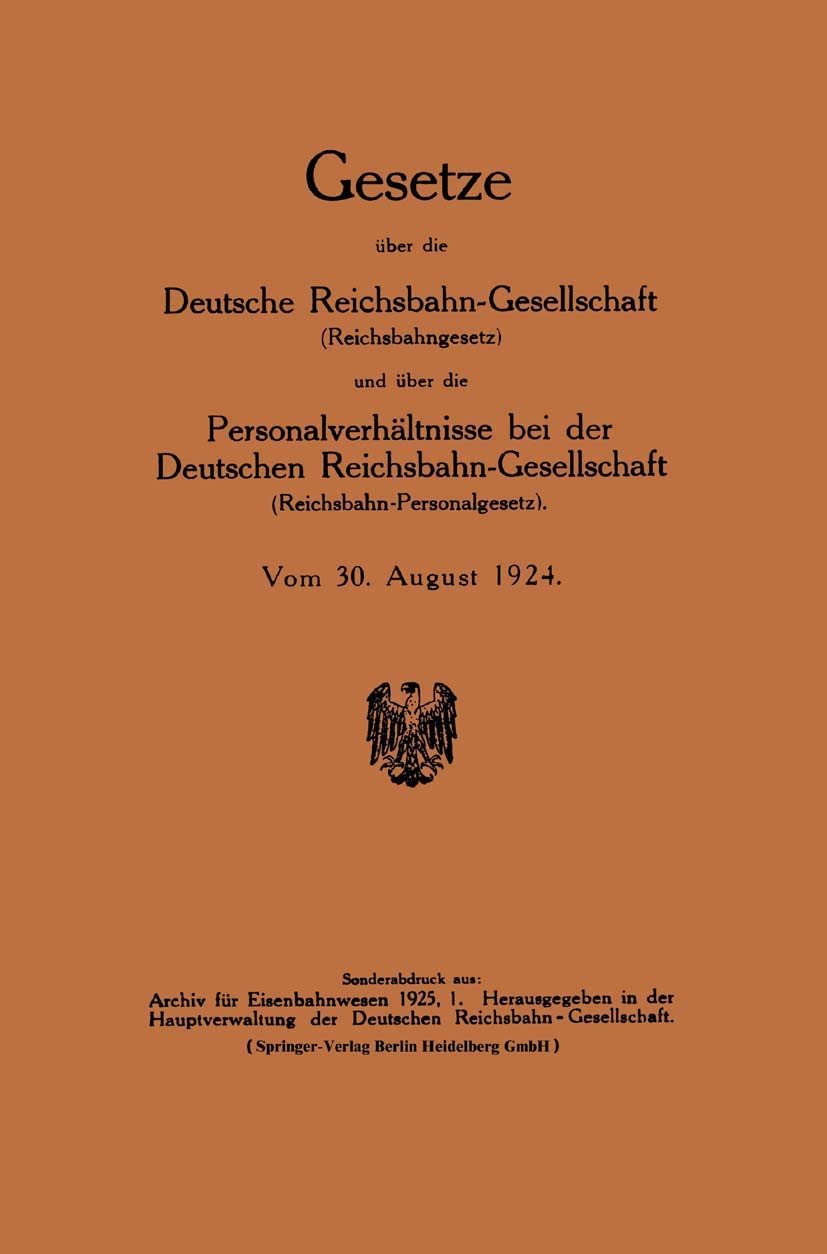 Gesetze Über Die Deutsche Reichsbahn-Gesellschaft (Reichsbahngesetz) Und Über Die Personalverhältnis (English, Deutsche Reichsbahn-Gesellchaft) - Image 2 - GlowMirror