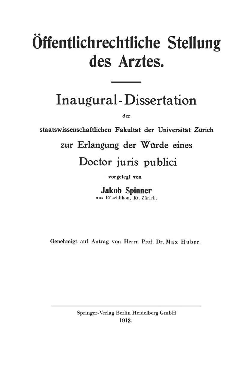 Öffentlichrechtliche Stellung Des Arztes (English, Jakob Richard Spinner) - Image 2 - GlowMirror