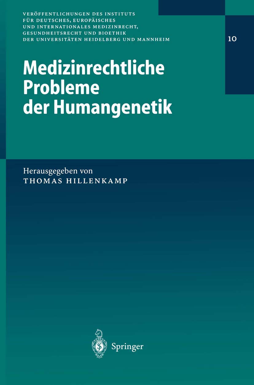 Medizinrechtliche Probleme Der Humangenetik (English, Thomas Hillenkamp) - Image 2 - GlowMirror