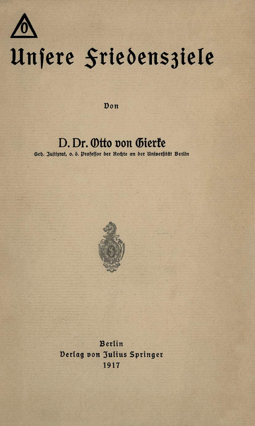 Unsere Friedensziele (English, Otto Von Gierke) - Image 2 - GlowMirror