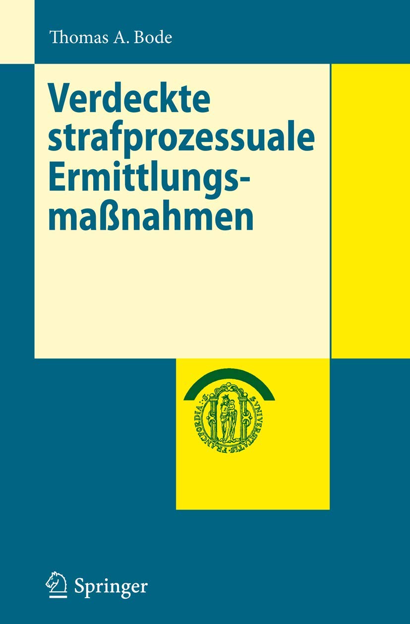 Verdeckte Strafprozessuale Ermittlungsmaßnahmen (English, Thomas A. Bode) - Image 2 - GlowMirror