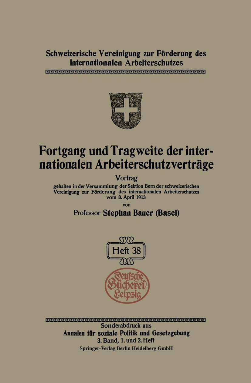 Fortgang Und Tragweite Der Internationalen Arbeiterschutzverträge (English, Stephan Bauer) - Image 2 - GlowMirror