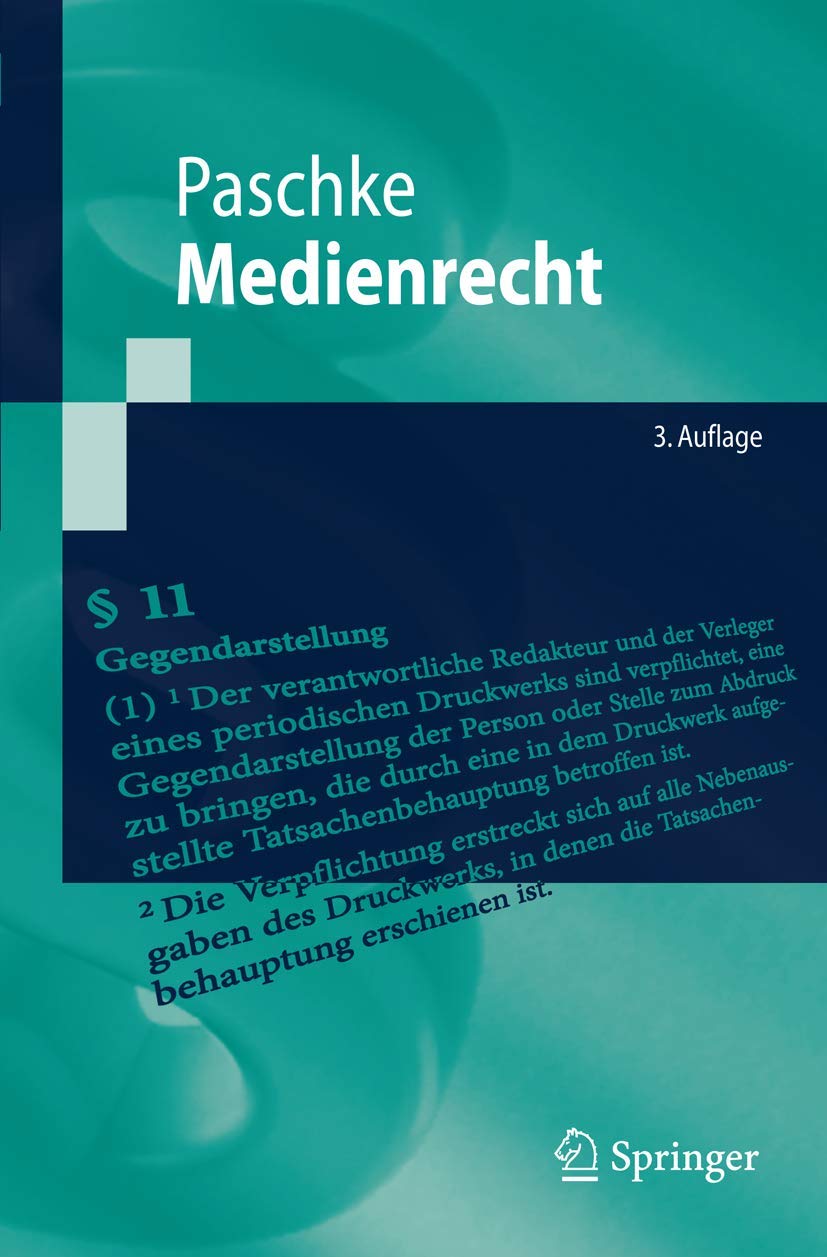 Medienrecht (English, Marian Paschke) - Image 2 - GlowMirror