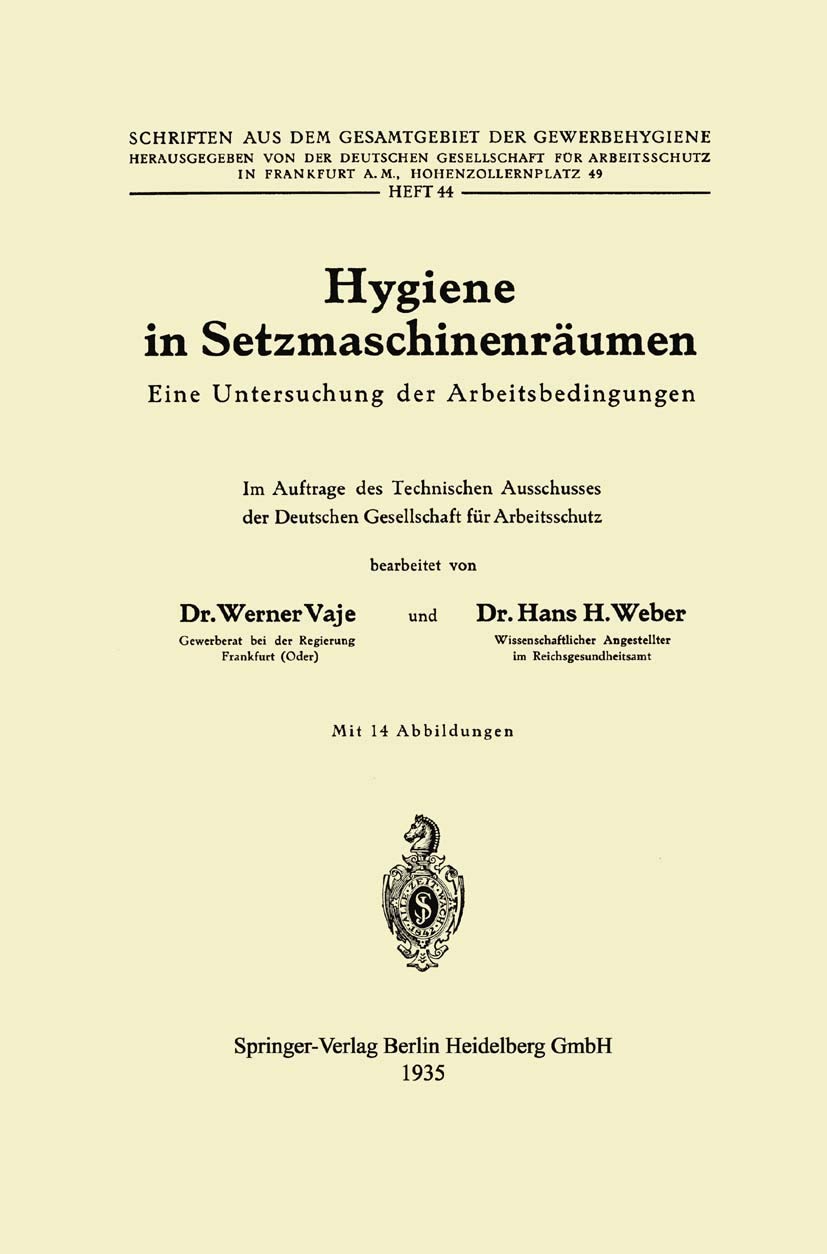 Hygiene in Setzmaschinenräumen (English, Werner Vaje | Hans H. Weber) - Image 2 - GlowMirror