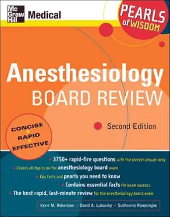 Buy Anesthesiology Board Review (Pearls of Wisdom) (English, Paperback, M.D. Robertson, Kerri M., David A. Lubarsky, M.D. Ranasinghe, Sudharma) Online at Best Price - GlowMirror