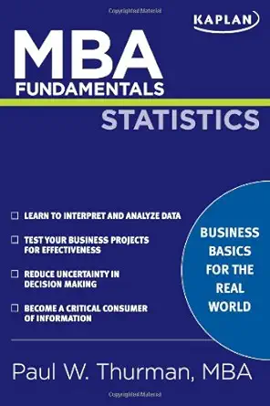Buy MBA Fundamentals in Statistics (English, Paperback, Paul W. Thurman) Online at Best Price - GlowMirror