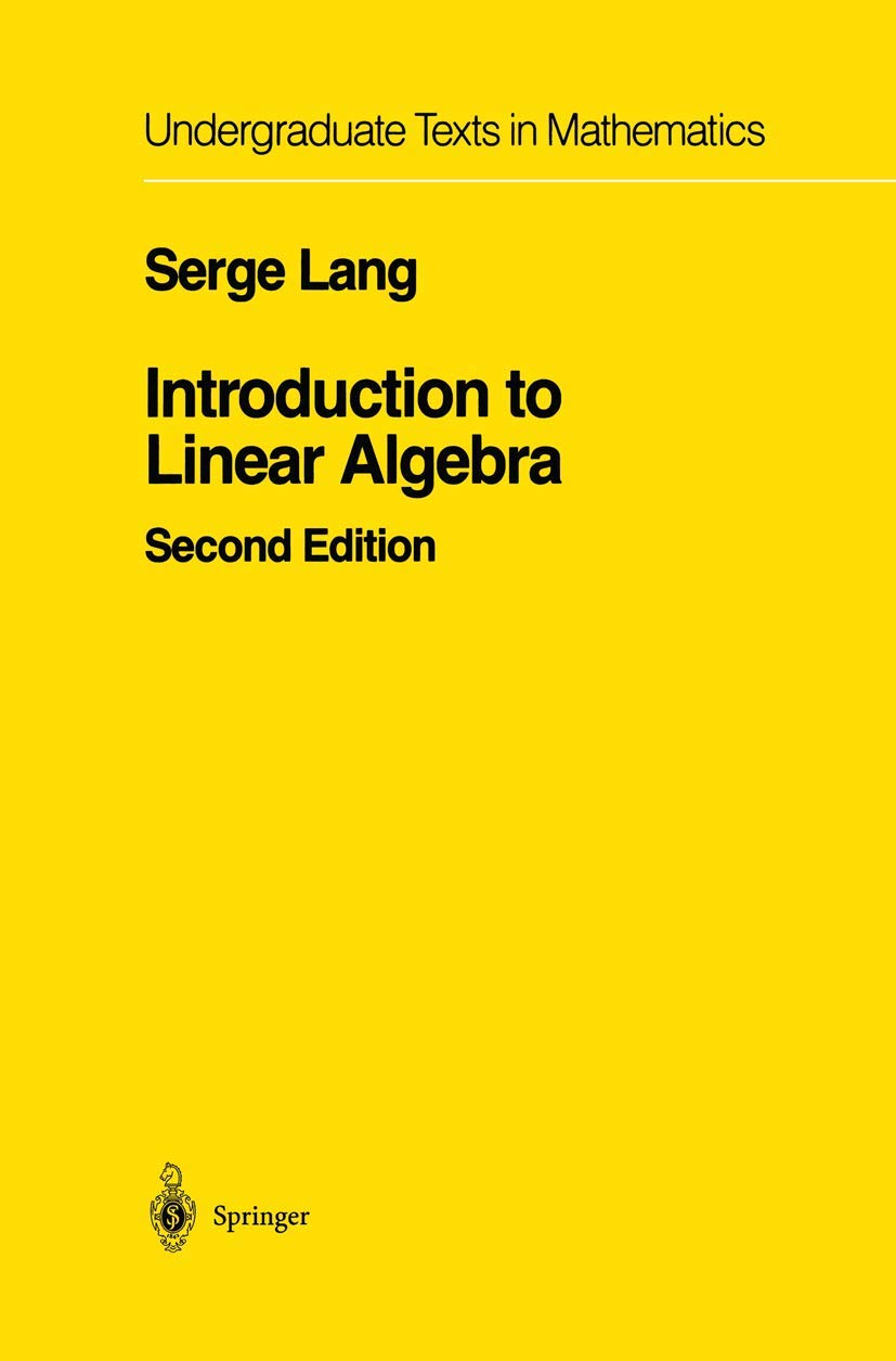 Buy Introduction to Linear Algebra (English, Paperback, Serge Lang) Online at Best Price - GlowMirror