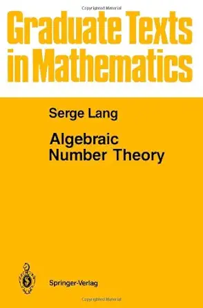Buy Algebraic Number Theory (Graduate Texts in Mathematics) (English, Paperback, Serge Lang) Online at Best Price - GlowMirror