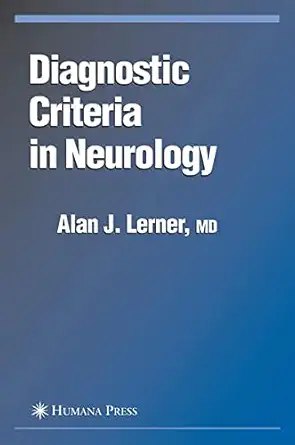 Buy Diagnostic Criteria in Neurology (Current Clinical Neurology) (English, Hardcover) Online at Best Price - GlowMirror