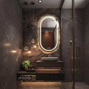 Capsule LED Bathroom Mirror with Backlit | Touch Sensor | Adjustable Lighting | 6-Year Warranty