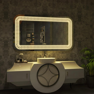 Slinky LED Bathroom Mirror – Wall‑Mounted Vanity Mirror with 3‑Tone Light, Touch & Motion Sensor, Custom Sizes