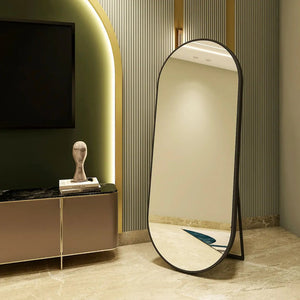 Capsule Full Length Standing Mirror with SS304 Frame | Modern Floor Mirror for Bedroom & Living Room | Matte & Glossy Finishes | Multiple Sizes