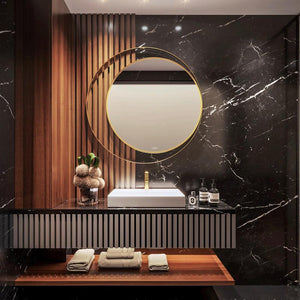 Dual Ring LED Wall Mirror with PVD Stainless Steel Frame | Touch Sensor | Waterproof & Copper-Free Glass | Multiple Sizes & Finishes