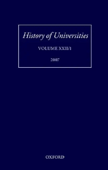 History of Universities, Volume XXII/1 (English, Mordechai Feingold)