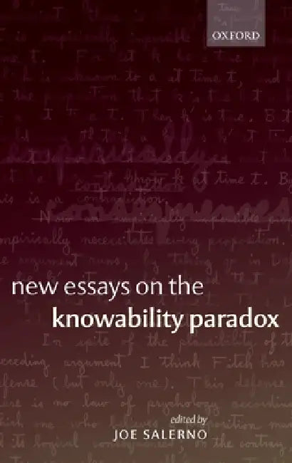 New Essays Knowability Paradox C (English, Salerno (Ed))