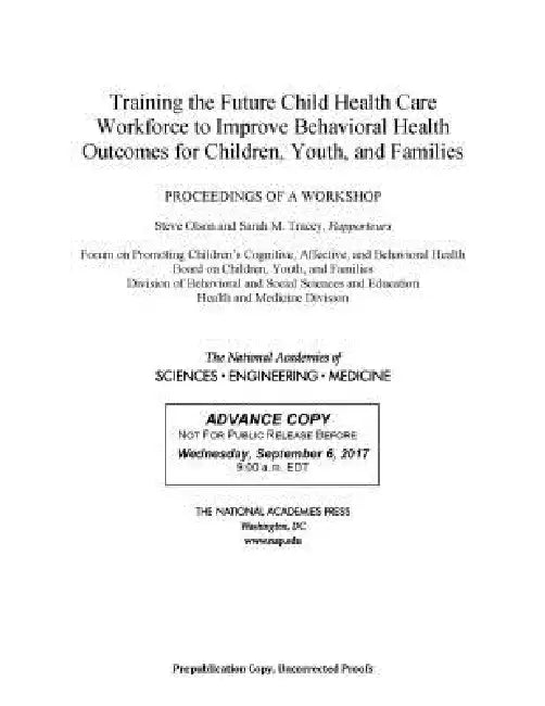 Training the Future Child Health Care Workforce to Improve the Behavioral Health of Children, Youth, (English, National Academies of Sciences Engineeri | Health, Medicine Division | Division of Behavioral, Social Scienc)