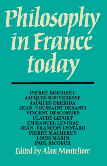 Philosophy in France Today (English, Alan Montefiore)