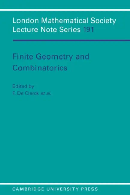 Finite Geometry and Combinatorics (English, F. De Clerck | J. Hirschfeld | F. Clerck)