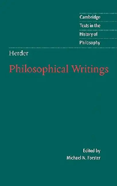 Herder (English, Johann Gottfried Herder | Herder Johann Gottfried Von | Michael N. Forster)