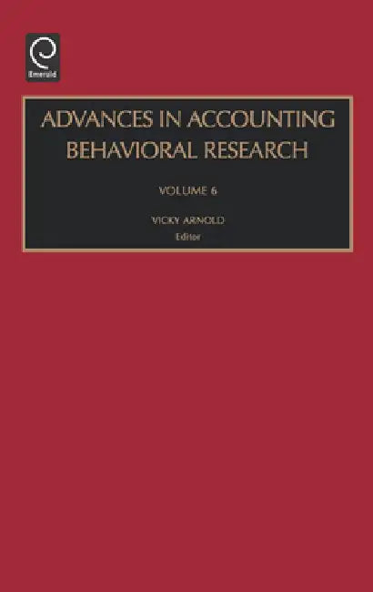 Advances in Accounting Behavioral Research (English, Vicky Arnold)