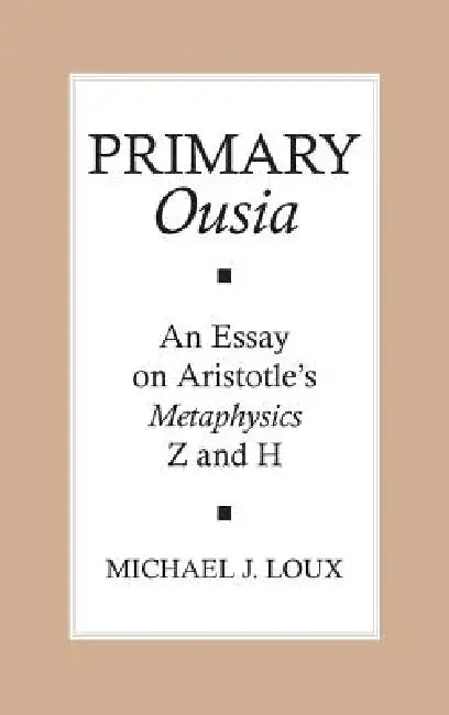 Primary "ousia" (English, Michael Loux)