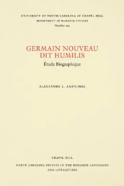 Germain Nouveau Dit Humilis (English, Alexandre L. Amprimoz)