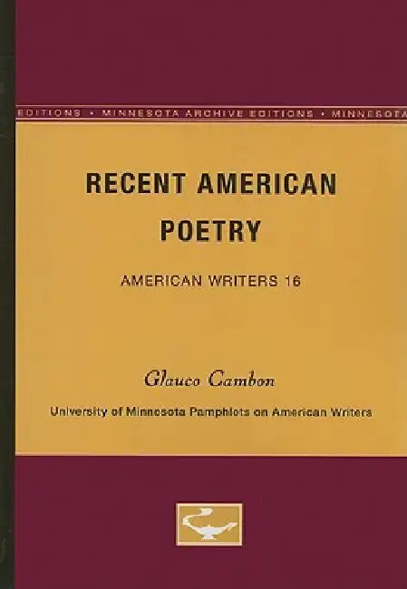 Recent American Poetry - American Writers 16 (English, Glauco Cambon)