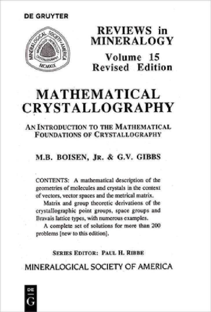 Mathematical Crystallography (English, Monte B. Boisen | Gerald V. Gibbs)