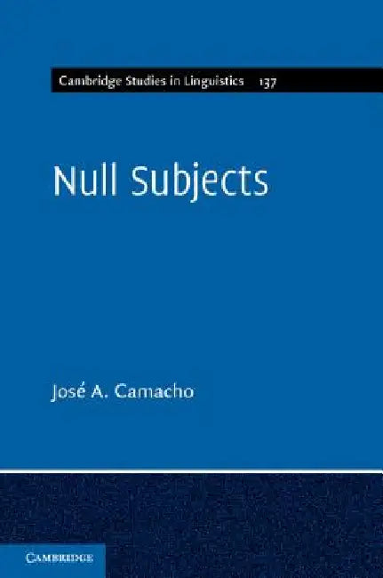 Null Subjects (English, Jose Camacho | Josae Camacho)