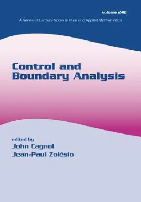 Control and Boundary Analysis (English, John Cagnol | Jean-Paul Zolesio)