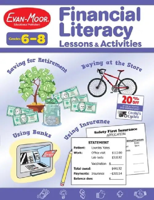 Financial Literacy Lessons and Activities, Grades 6-8 - Teacher Resource (English, Evan-Moor Corporation)