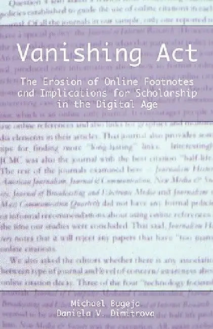 Vanishing ACT (English, Michael J. Bugeja | Daniela V. Dimitrova)