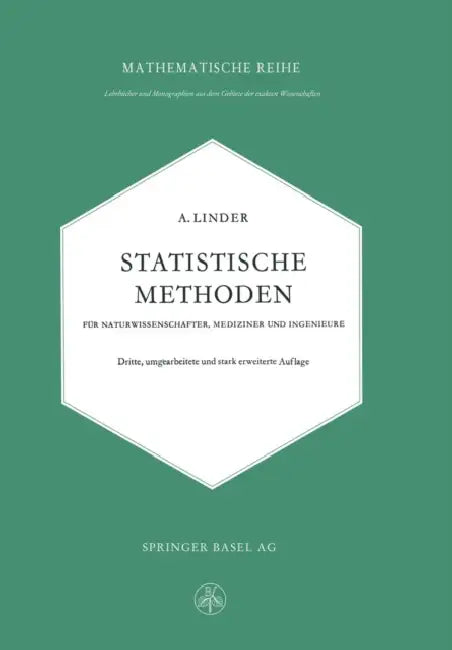 Statistische Methoden Für Naturwissenschafter, Mediziner Und Ingenieure (English, Arthur Linder)