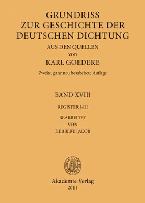 Register I-III (English, Karl Goedeke | Herbert Jacob)