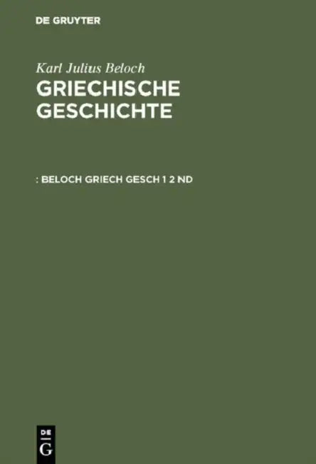 Beloch Griech Gesch 1 2 ND (English, Karl Julius Beloch)