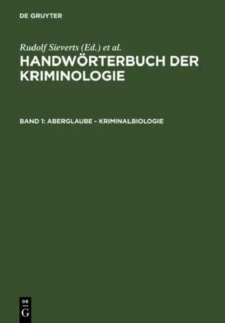 Aberglaube - Kriminalbiologie (English, Alexander Elster | Heinrich Lingemann | Rudolf Sieverts)