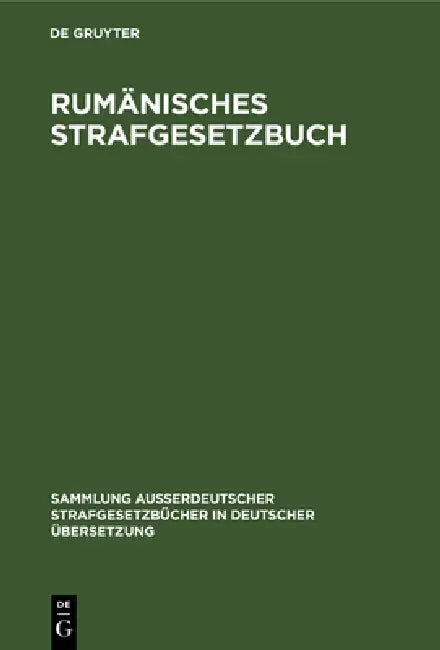 Rumänisches Strafgesetzbuch (English, Paula Tiefenthaler | Alois Provasi)
