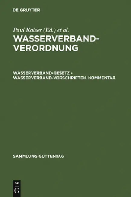 Wasserverbandverordnung (English, Paul Kaiser | Karl Linckelmann | Erwin Schleberger)