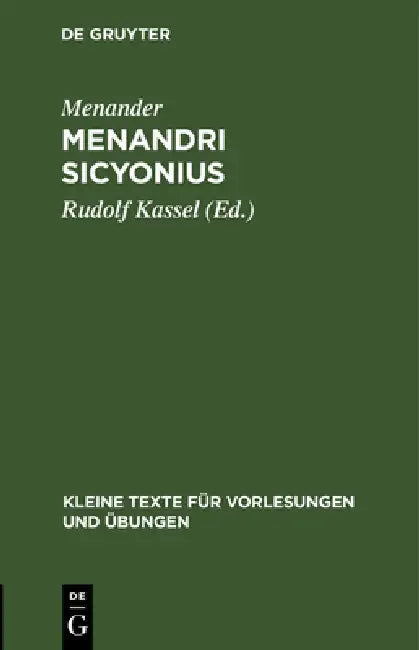 Menandri Sicyonius (English, Menander | Rudolf Kassel)